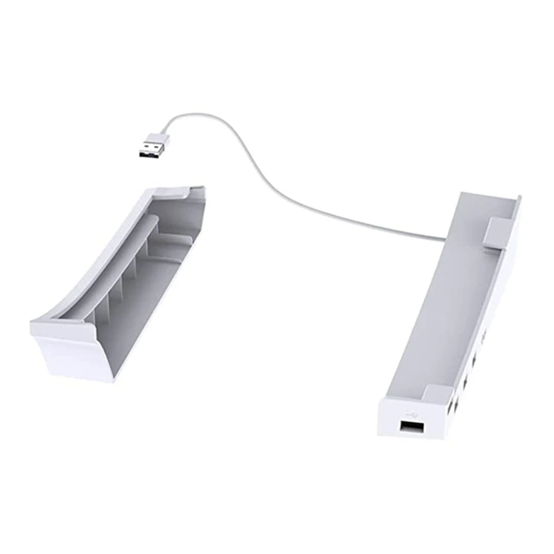 

T06C-Horizontal Stand for PS5 with 4 USB Extension, Cabinet Console Laydown Holder, for Playstation 5 Disc & Digital Edition