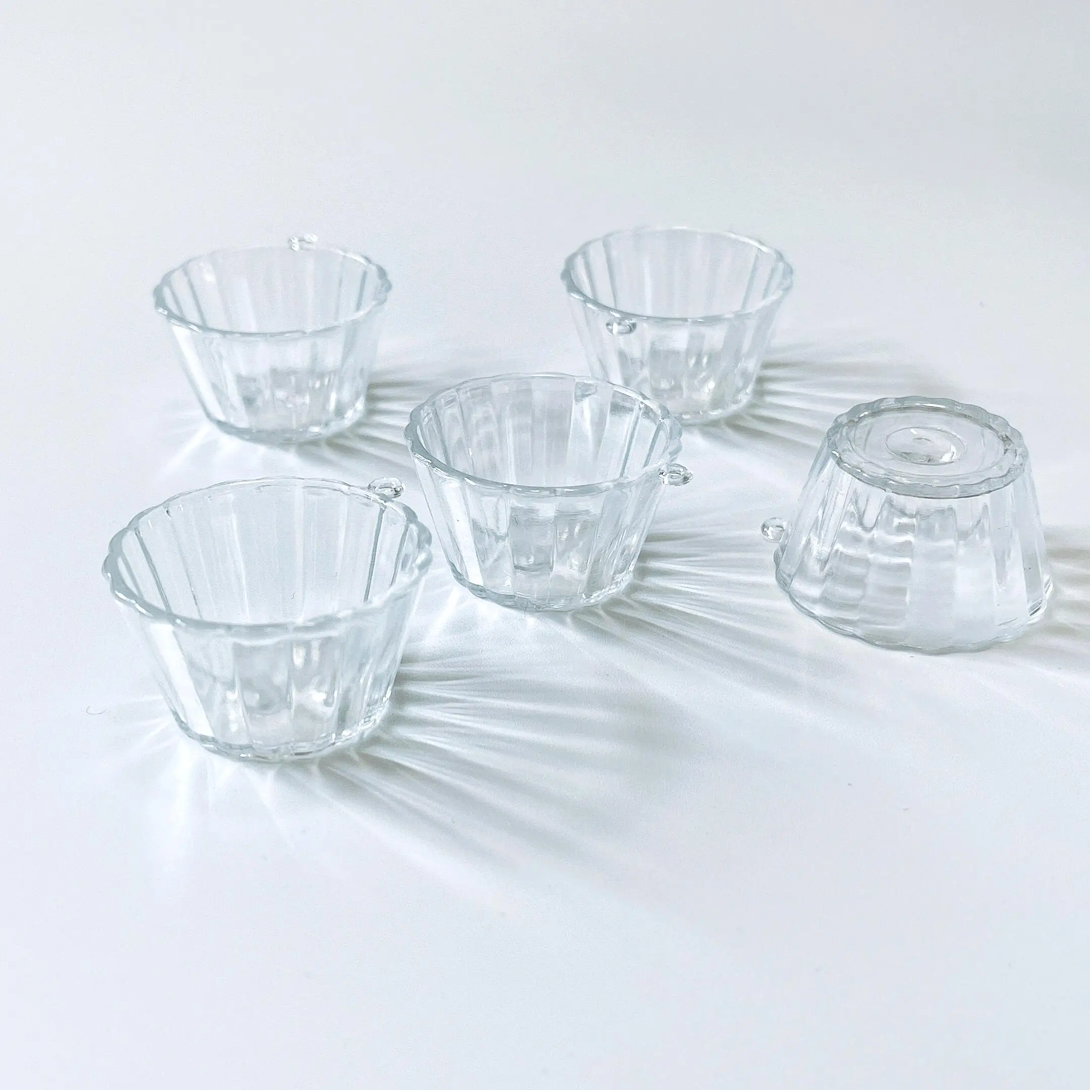 20PCS/LOT Mini Kawaii Glass Fake Cake Cups DIY Simulation Tableware  Accessories Decoration Crafts Parts