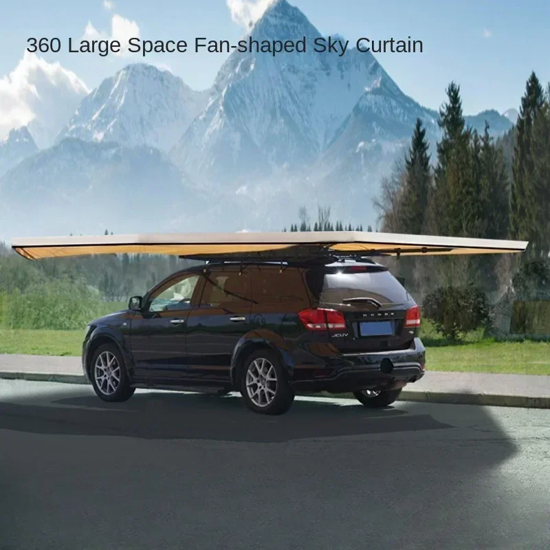 

360-Degree Automatic Side Drive Rear Camping Side Tent Fan-shaped Outdoor Camping Side Canopy