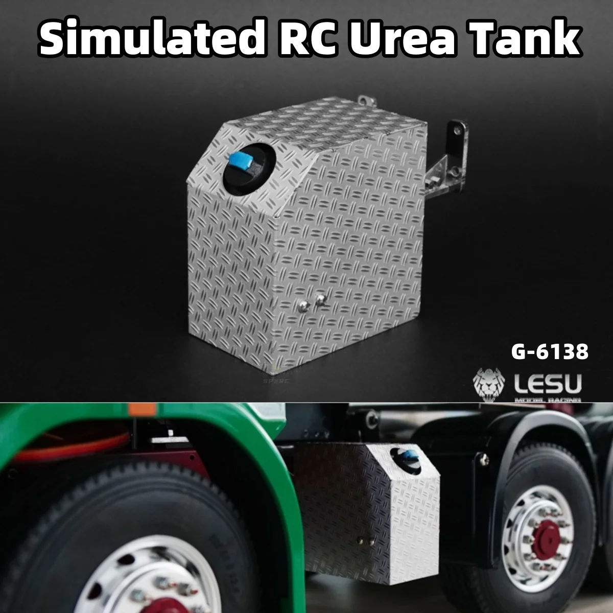 Symulowany zbiornik mocznika G-6138 ze stali nierdzewnej do modelu 1/14 Tamiya RC Lesu Scania Man Actros Romote Control Trailer Tipper