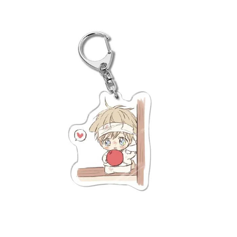 Korea No Love Zone Transparent Laminated Acrylic BL Keychain Love Restricted Zone Cartoon Anime Workplace Figures Lover Pendant