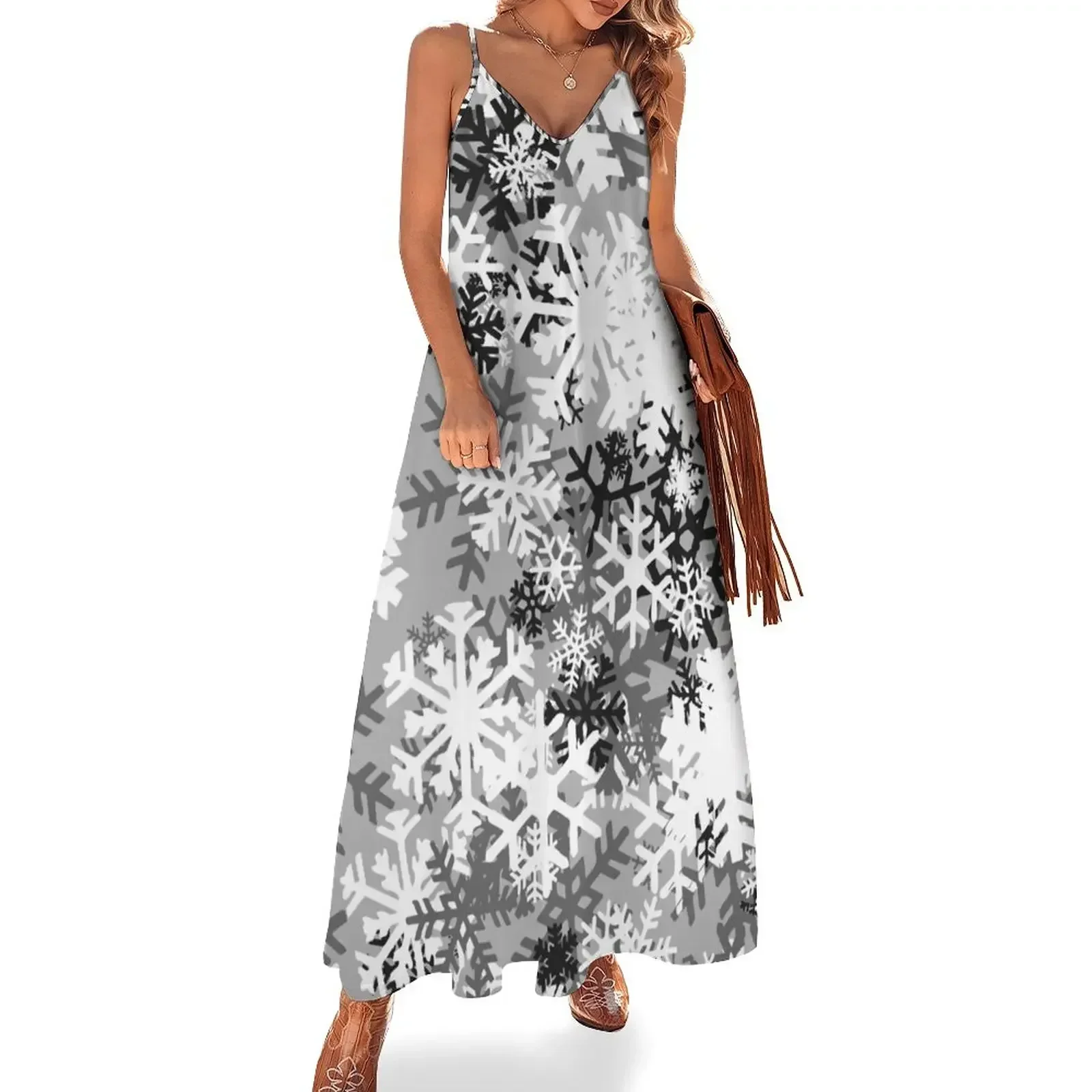 

Snowflake Camo Sleeveless Dress Dress women Evening dresses Dress