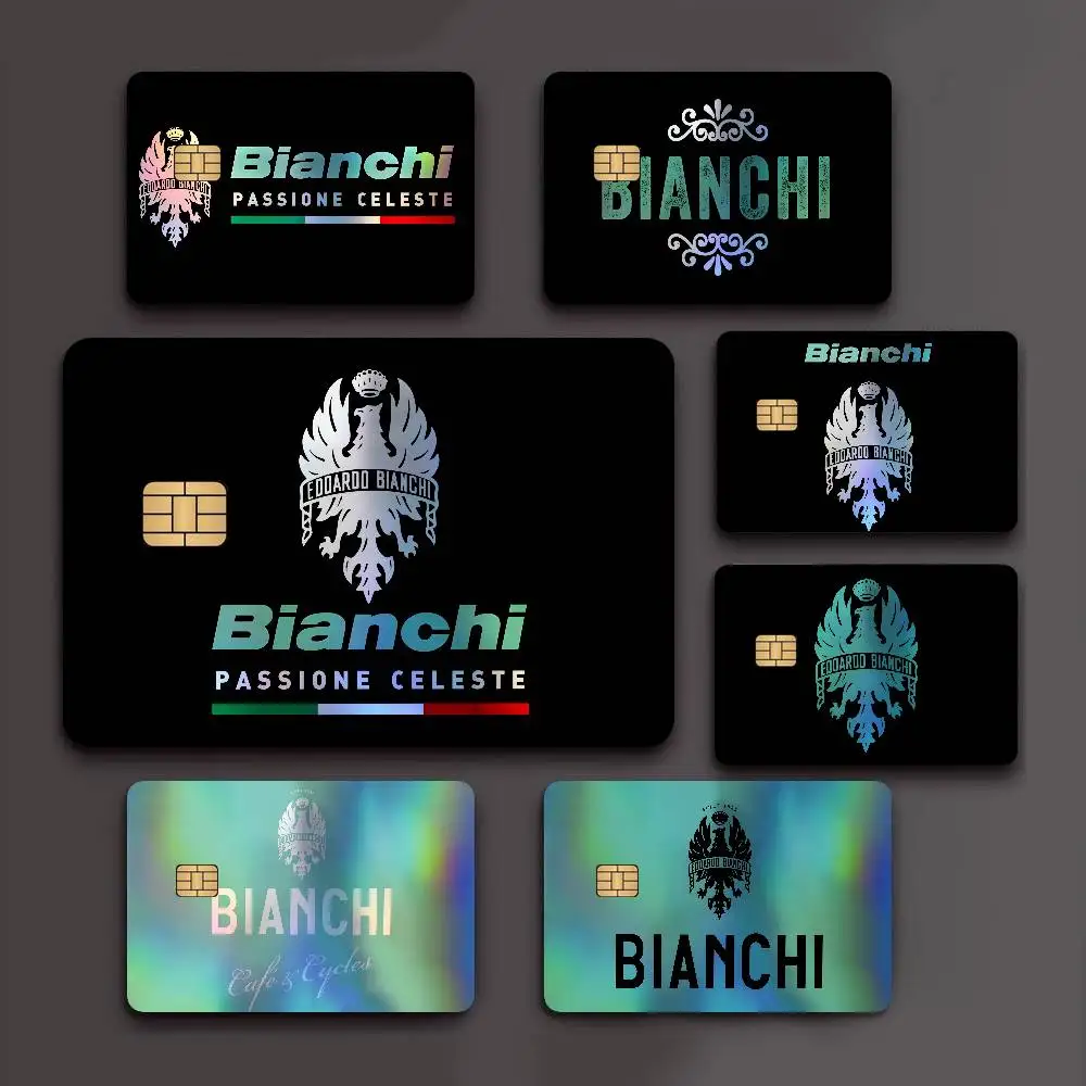Bianchi Bike Rainbow Laser Bank Card Stickers Self Adhesive Waterproof Daily Ornament