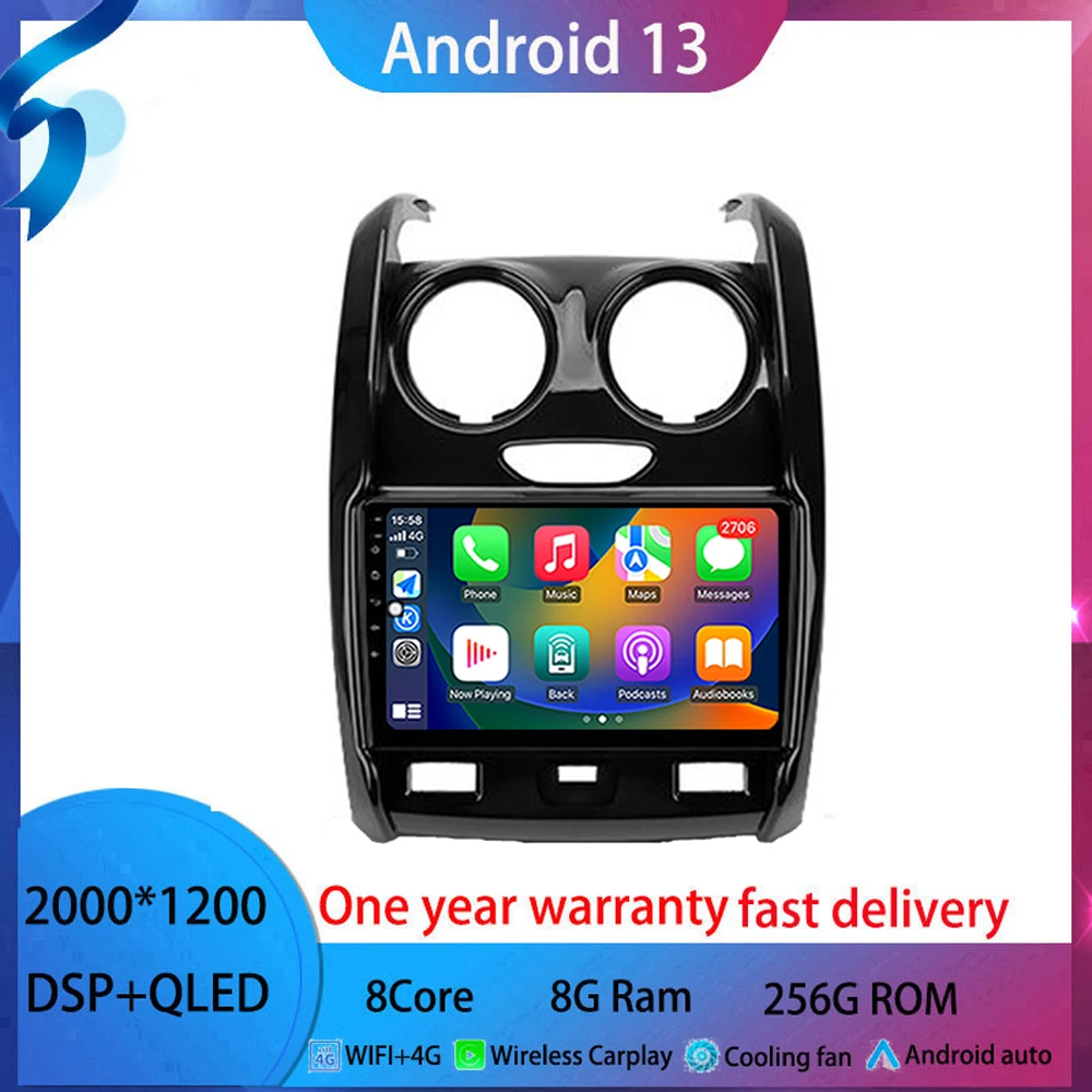 

For Renault Duster 2015-2021 android 13 Car Radio Multimedia Video Player Android tablet CARPLAY No 2din 2 din dvd QLED 4G BT