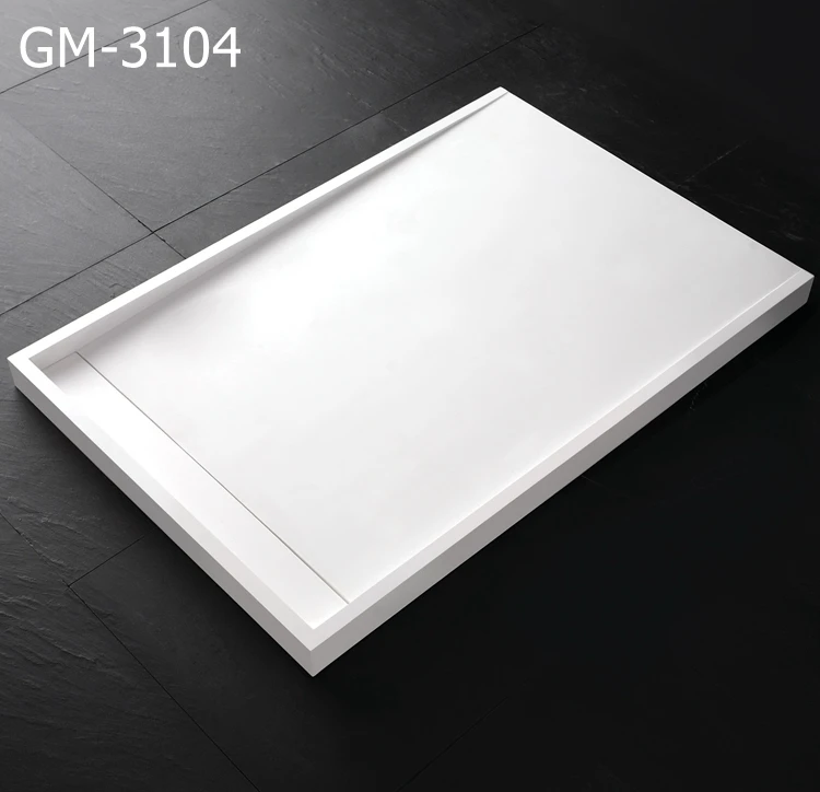 clear acrylic pedestal white shower tray solid surface artificial stone rectangle resin shower base