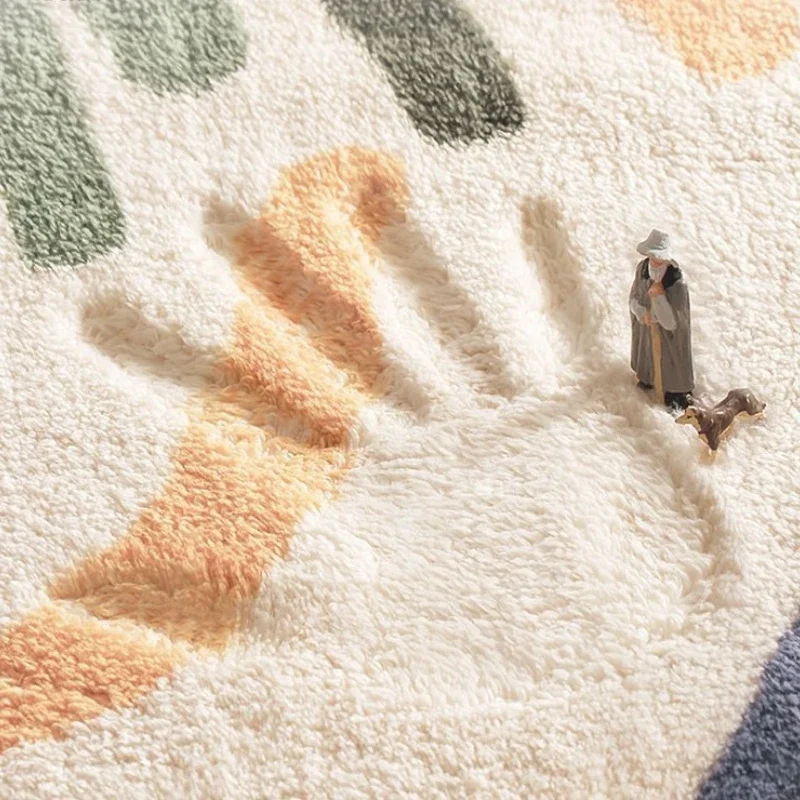 Minimalist Plaid Living Decoration Carpets Checkerboard Bedroom Bedside Rug Soft Plush Comfortable Home Large Area Carpet Tapete