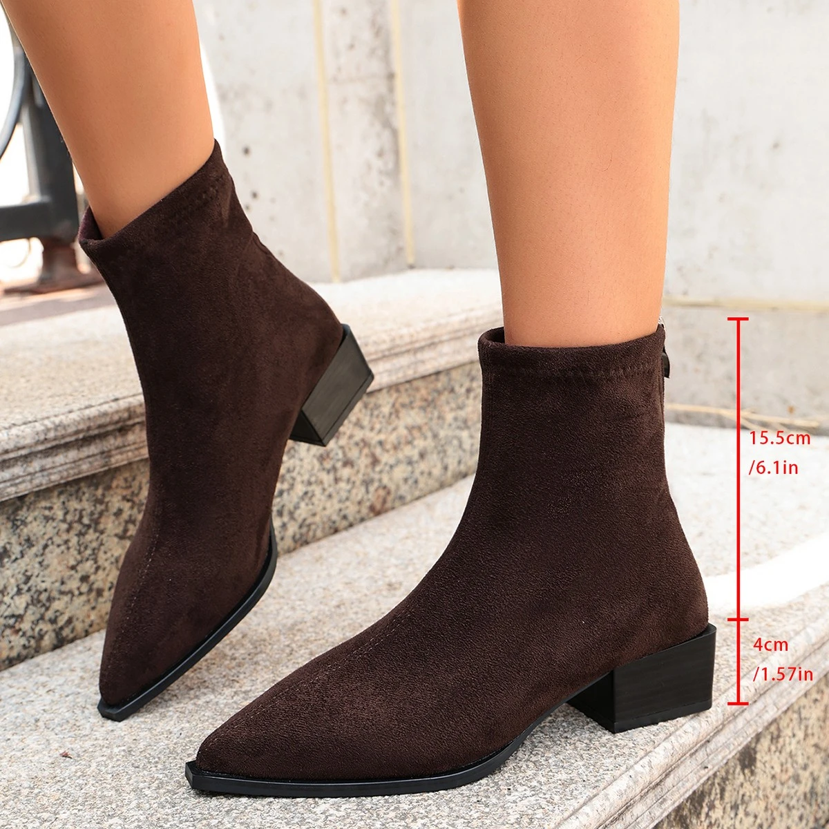 Spitze Damen-Stiefeletten, modische Wildleder-Luxus-Absatzschuhe, neue Winterstiefel 2026, Designer-Kleid, sexy Mujer – Detail 7