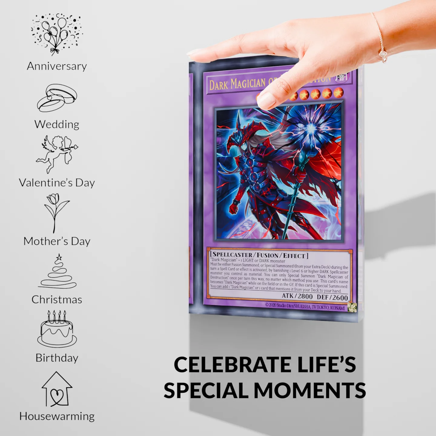 Yu-Gi-Oh YGO Dark Magician of Destruction Clear Acrylic Block Anime Goods Desktop Ornament Anime Desk Decor Collection Gift