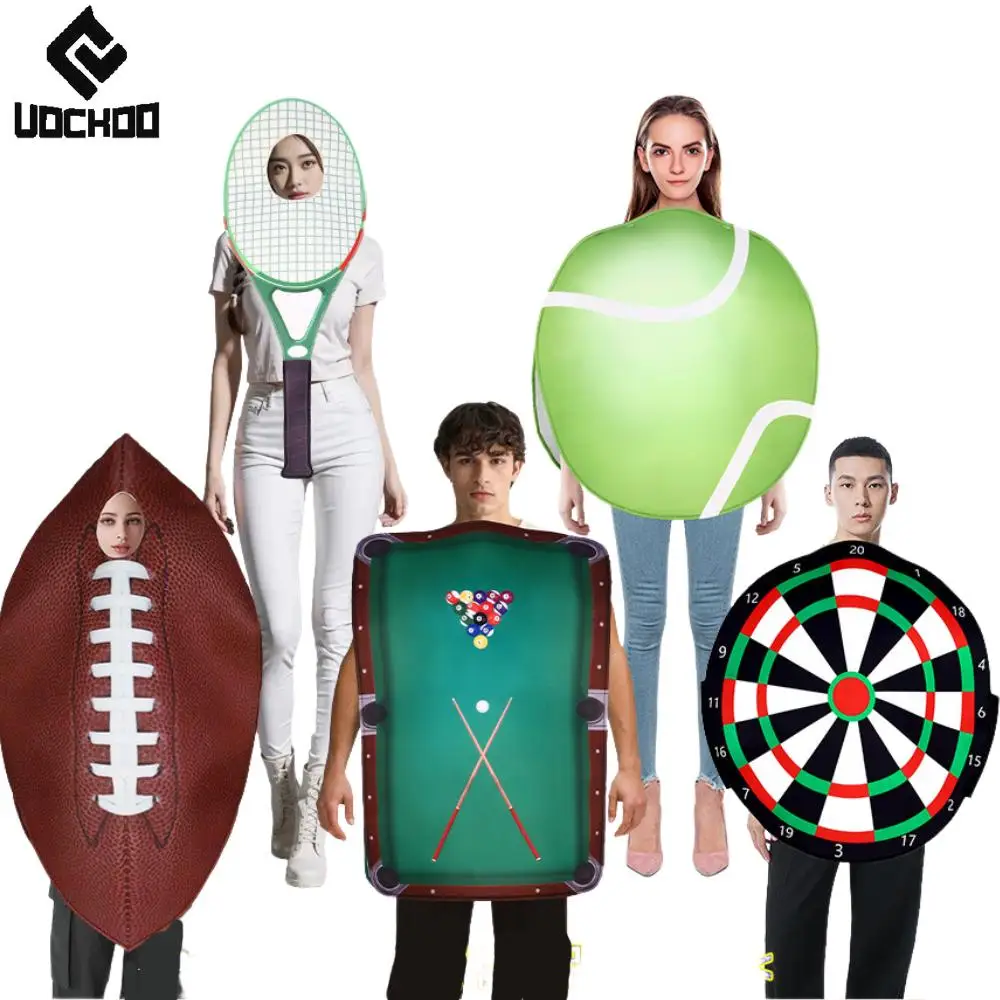 

Halloween Rugby Tops Funny Sports Meet Outfit Tennis Cosplay Costume 3D Print Ball Games Sponge Clothing Adult Performance Wear