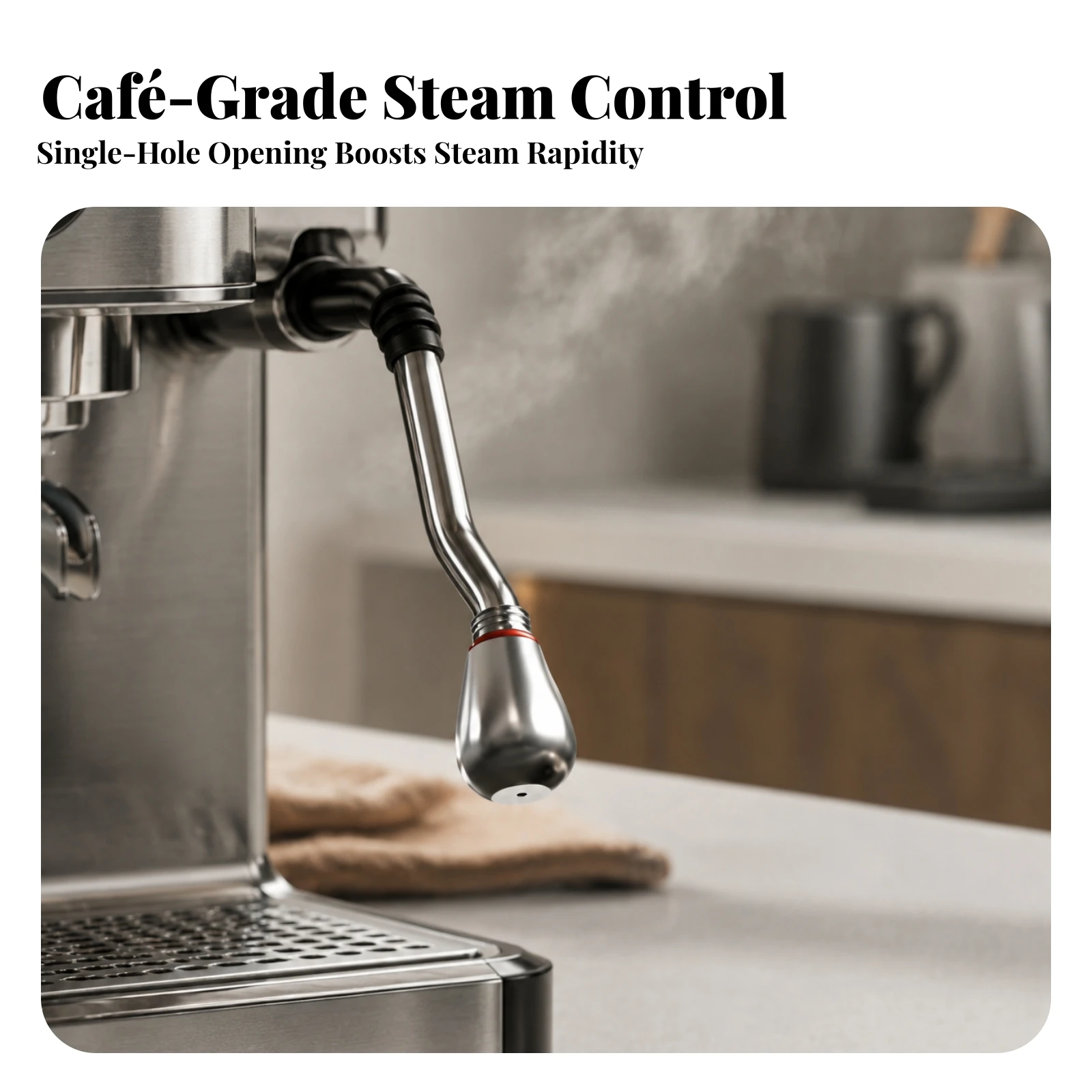 Espresso Machine Replacement Nozzle Compatible Steam Nozzle Replacement Frother Spout Threaded Rust-Proof for Home Baristas