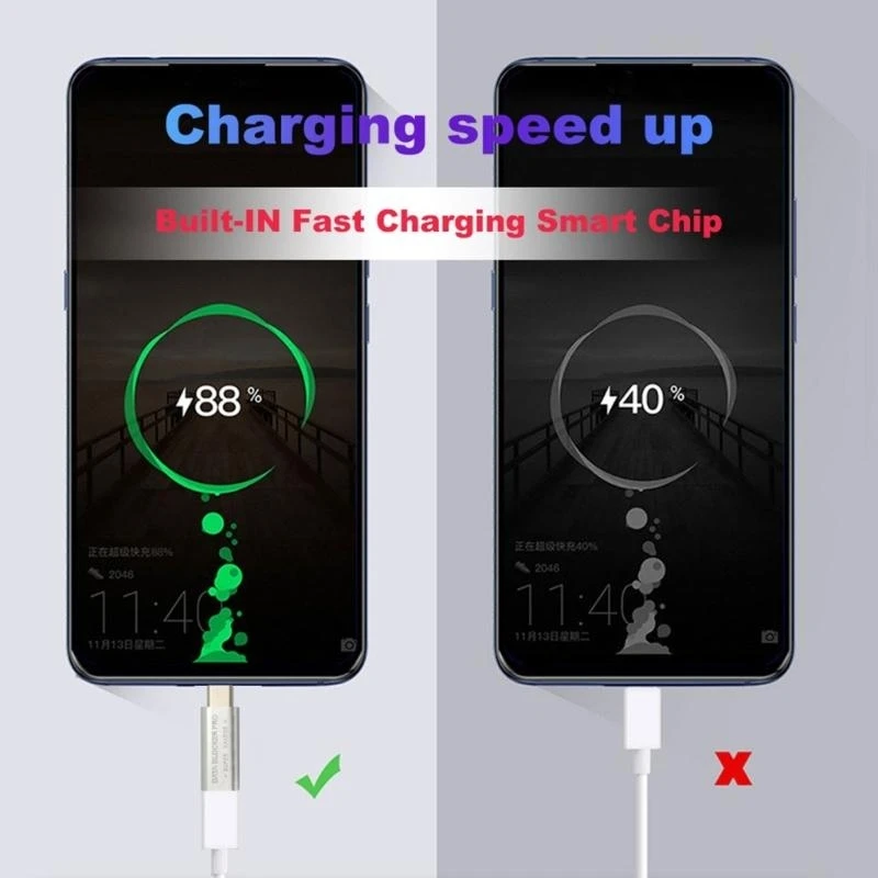 JU64 USB C Highly Speed Charging Adapter USB C Data Blocker USB C Male to Female Adapter Secure Charging for Phones Tablets view 5
