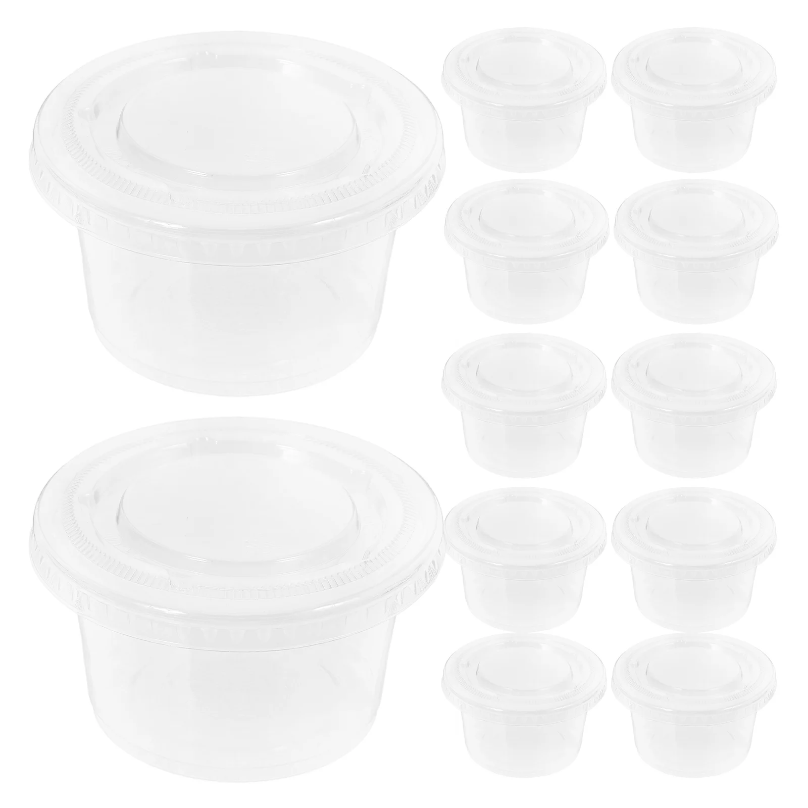

200 Pcs 250ml Dessert Cups Disposable Plastic Ice Cream Bowls Yogurt Pudding Cake Fruit Clear Dome Lids Packaging Takeout