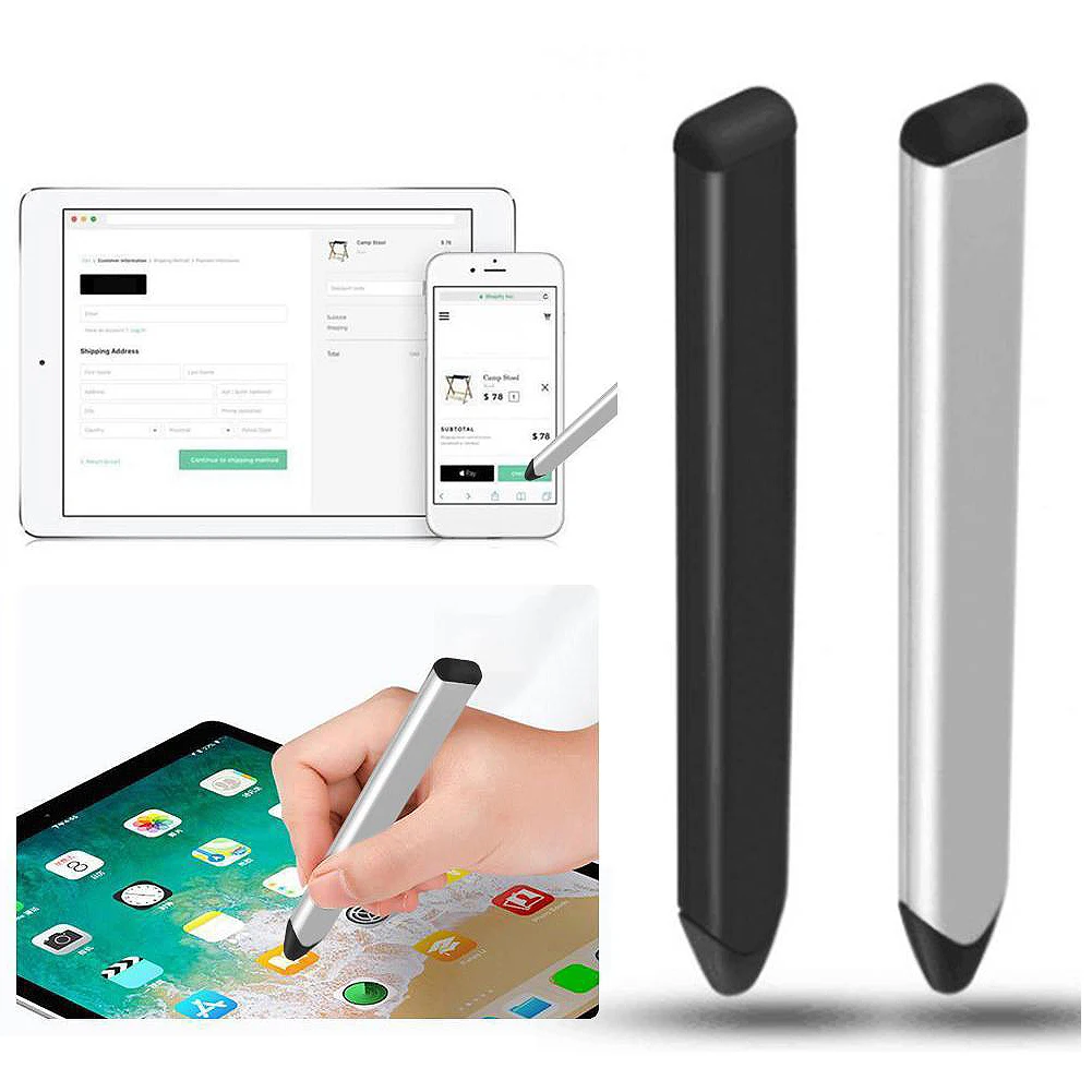 For Ipad Iphone Flat Capacitive Touch Screen Pen Lightweight Tablet Pen with Highly Sensitive Tip Universal Metal Stylus Pen