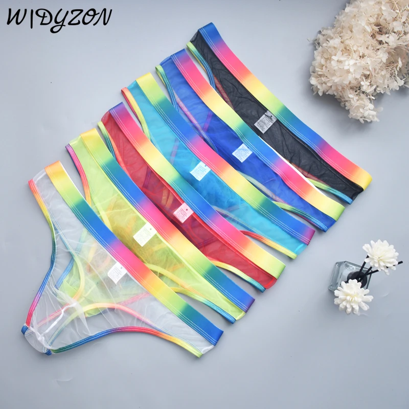 Gay Sexy Underwear Men See Through Thongs G Strings Breathable Men\'s Briefs Cuecas  Quick Dry Men Thong Lingerie Slip Homme