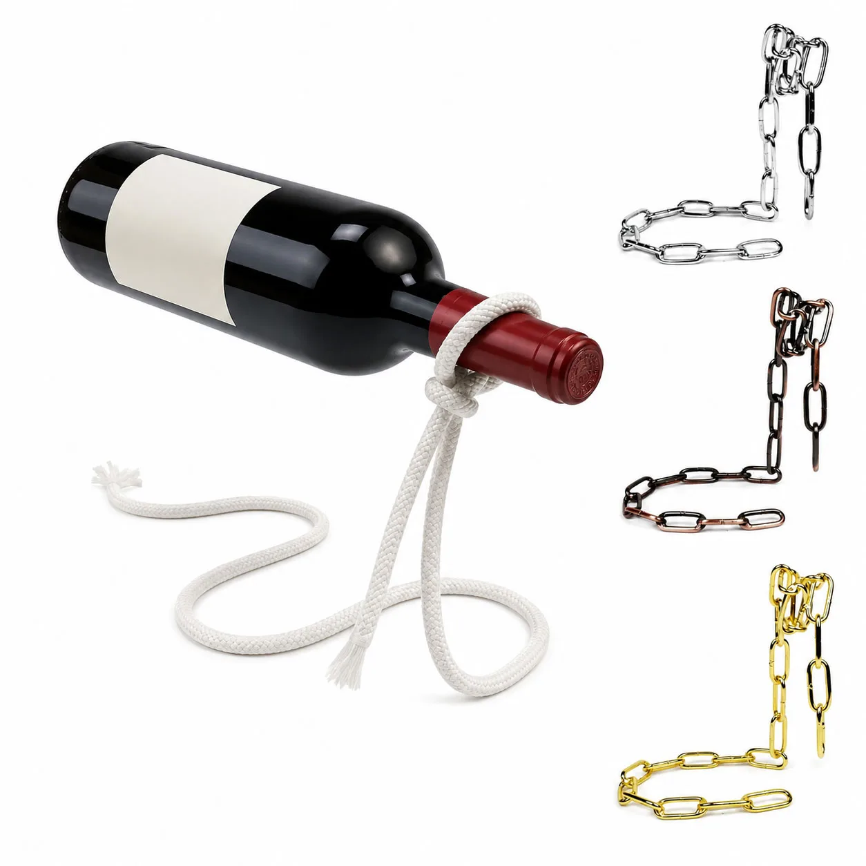 Creative Personality Fashion Wine Bottle Holder Suspended Wrought Iron Rope Chain Wine Bottle Holder Snake Ornament Decoration