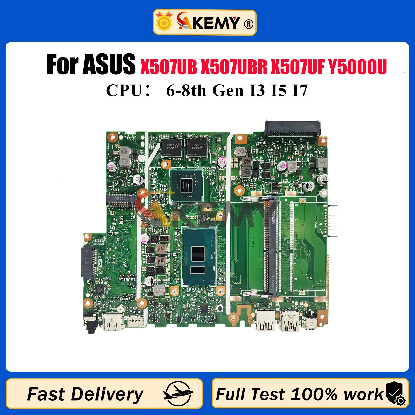 

X507UB Материнская плата для ноутбука ASUS X507U A507U R507U F507U Y5000U X507UB X507UAR X507UBR X507UF X507UFR Материнская плата I3 I5 I7 CPU
