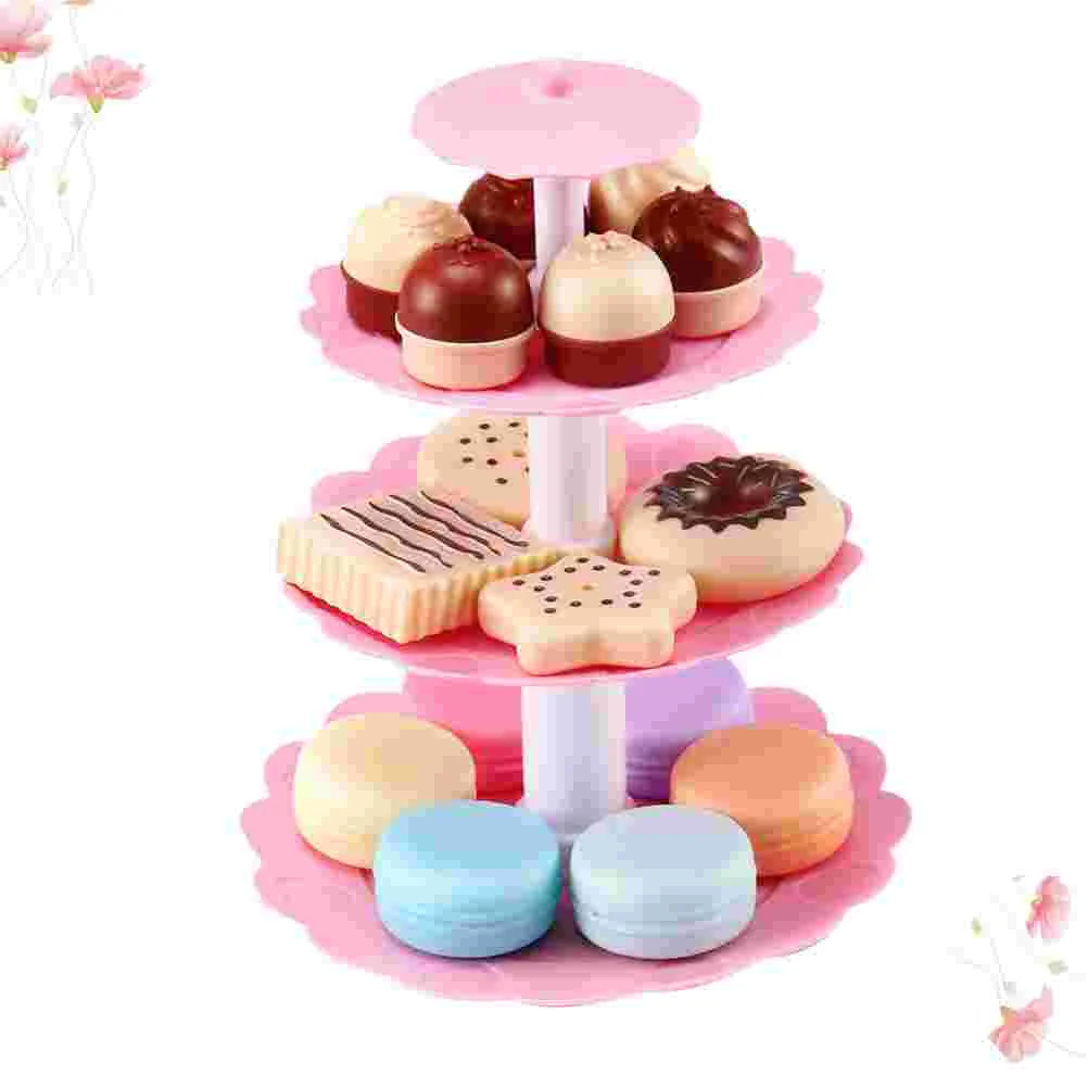 Tea Time Pastry Tower Desserts Toy Role Play Cake Playset Child Children’s Toys