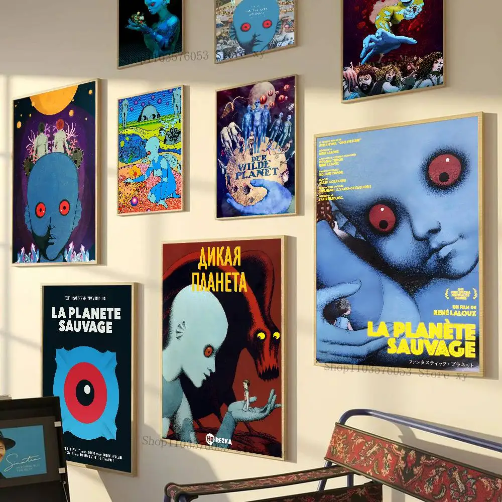 Fantastic Planet Movies Poster Self-adhesive Art Room Entrance Restaurant Wall Decor Art Painting