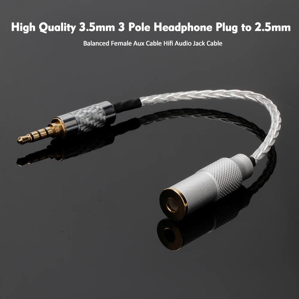 HIFI الصوت جودة عالية 3.5 مللي متر 3 القطب سماعة التوصيل إلى 2.5/3.5/4.4 مللي متر متوازن أنثى كابل مساعد كابل المقبس