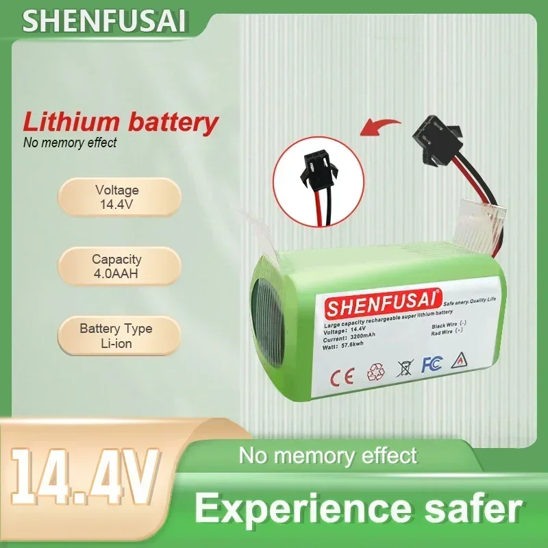 14.4V 2600mAh Lithium Battery for ILIFE A4 A4s V7 A6 V7s Plus Robot Vacuum Cleaner ILife INR18650 M26-4S1P Full Capacity