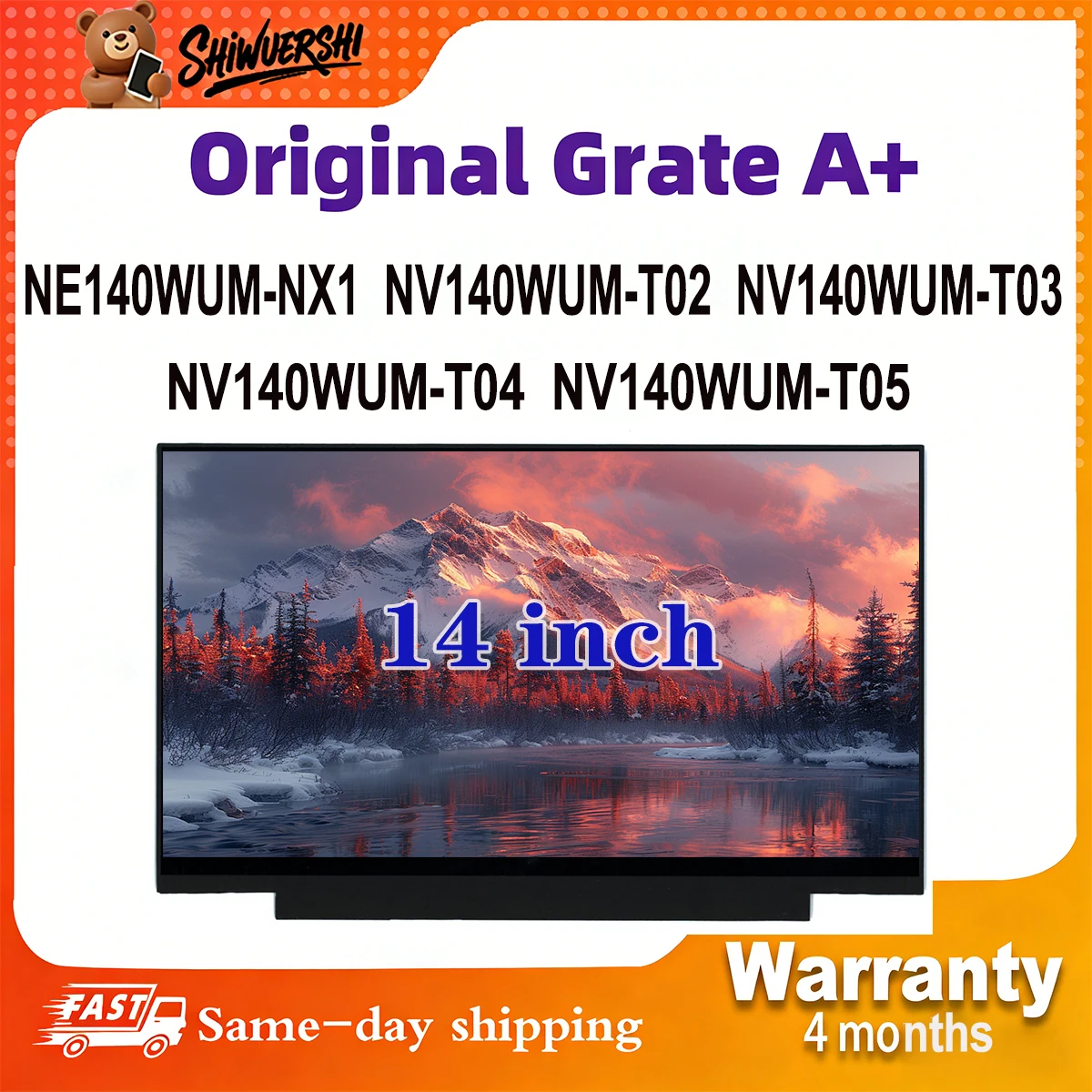 

Original New A+ 14 inch Slim Laptop Lcd Screen Panel NE140WUM NX1 NV140WUM T02 NV140WUM T03 NV140WUM T04 NV140WUM T05
