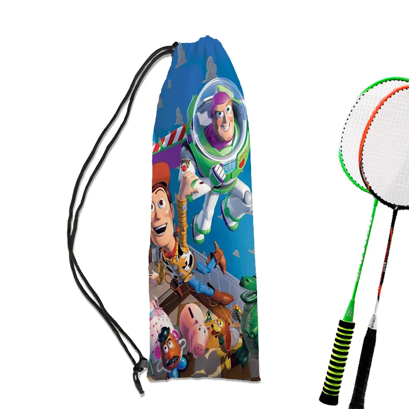 Disney Toy Story Woody Buzz Lightyear Alien Anime periferiche Print Badminton racchetta cintura protettiva borsa zaino portatile regalo