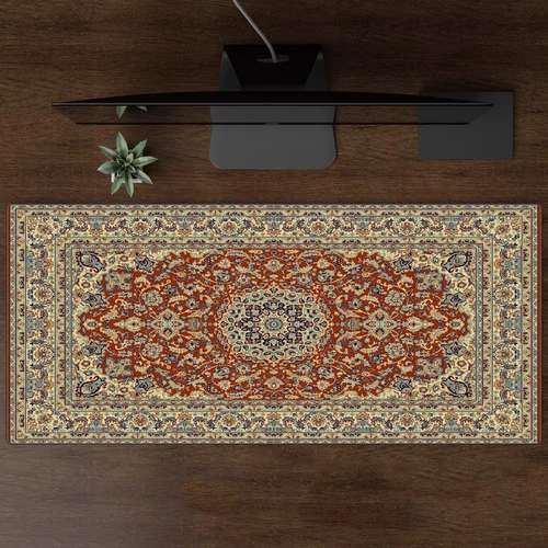 Imagen 2 del producto Alfombrilla de ratón persa, alfombra grande con patrón persa, accesorios de escritorio para juegos, alfombrilla de escritorio para ordenador, alfombrilla para suelo de dormitorio, alfombra persa