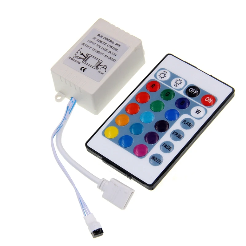12V Controller Infrared 24 Key RGB Seven Lantern With Hard Lamp Strip 3528 5050 Module IR44 Key Remote Control