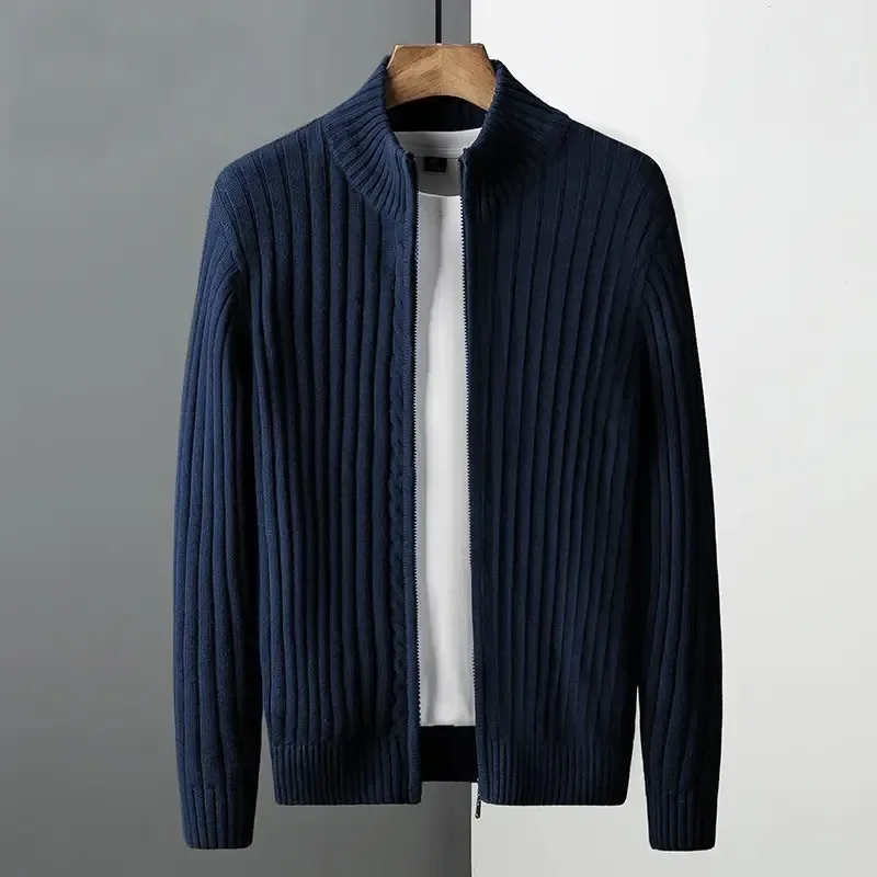 

Autumn Winter Knitted Cardigan Slim Fit Men's Business Casual Fashion Outerwear Sweater Jacket