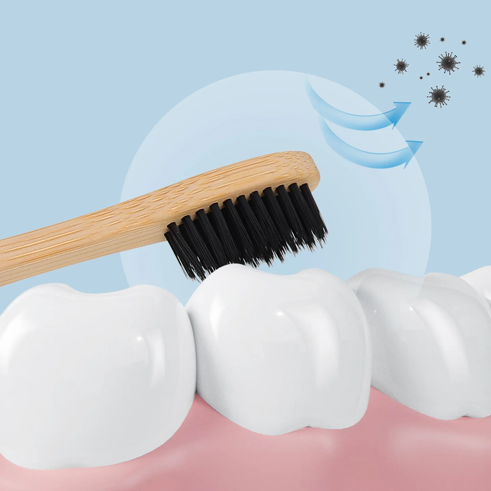 

10pcs Bamboo Toothbrushes Smooth Safe Durable Adult Travel Flexible Bristles Comfortable al Health Plaque Removal Gifts Family