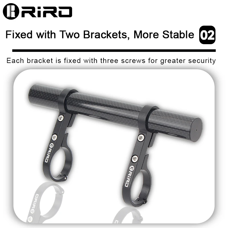 RIRO MTB Carbon Fiber Handlebar Extender Road Bike Integrated Handle Double Tube Frame Extension Bike Computer Light Phone Stand