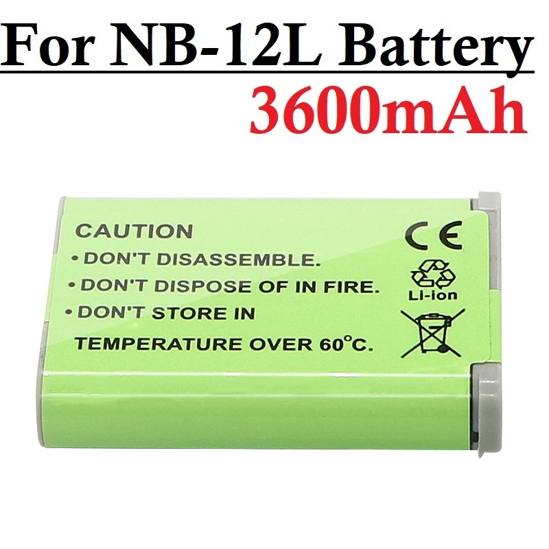 3600mAh nb-12l NB12L NB 12L Li-ion Battery For Canon Legria Mini X  N100, G1 X Mark II Digital Camera Replaceable Battery