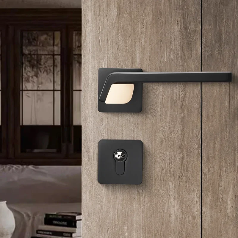 Bedroom Door Split Lock Modern Room Simple and Quiet Wooden Door Handle Lock