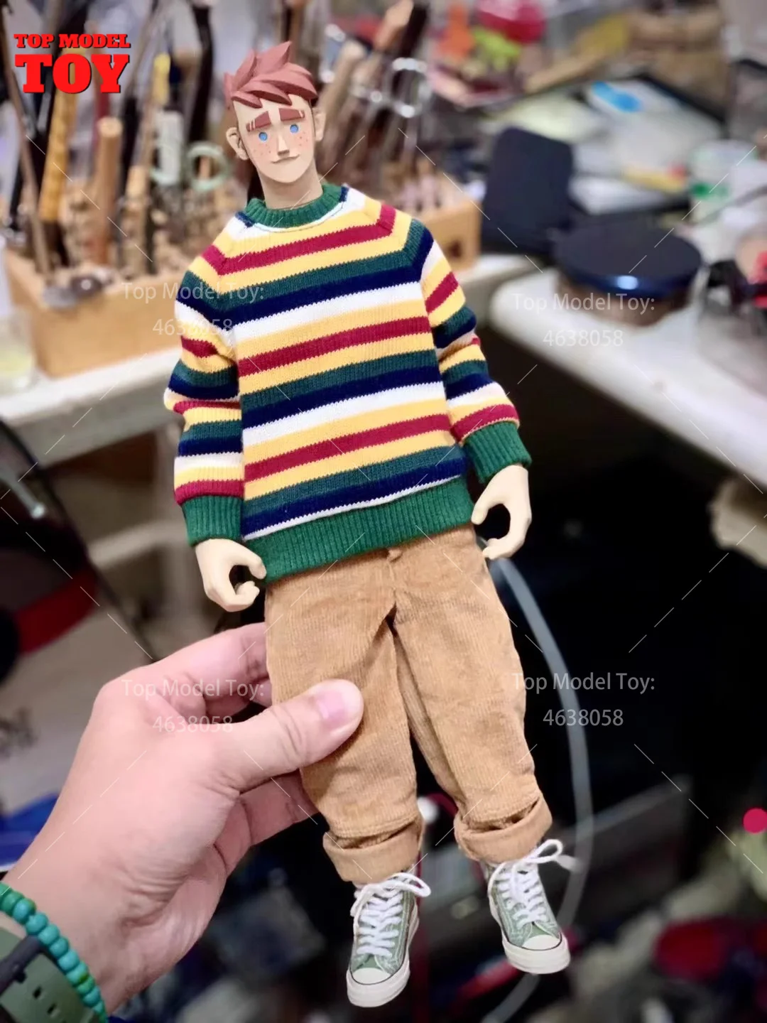 In Voorraad 1/6 Trui Gestreepte Top Jas Vrijetijdsstijl Kleding Accessoire Model Fit 12 '' Mannelijke Soldaat Action Figure Body poppen