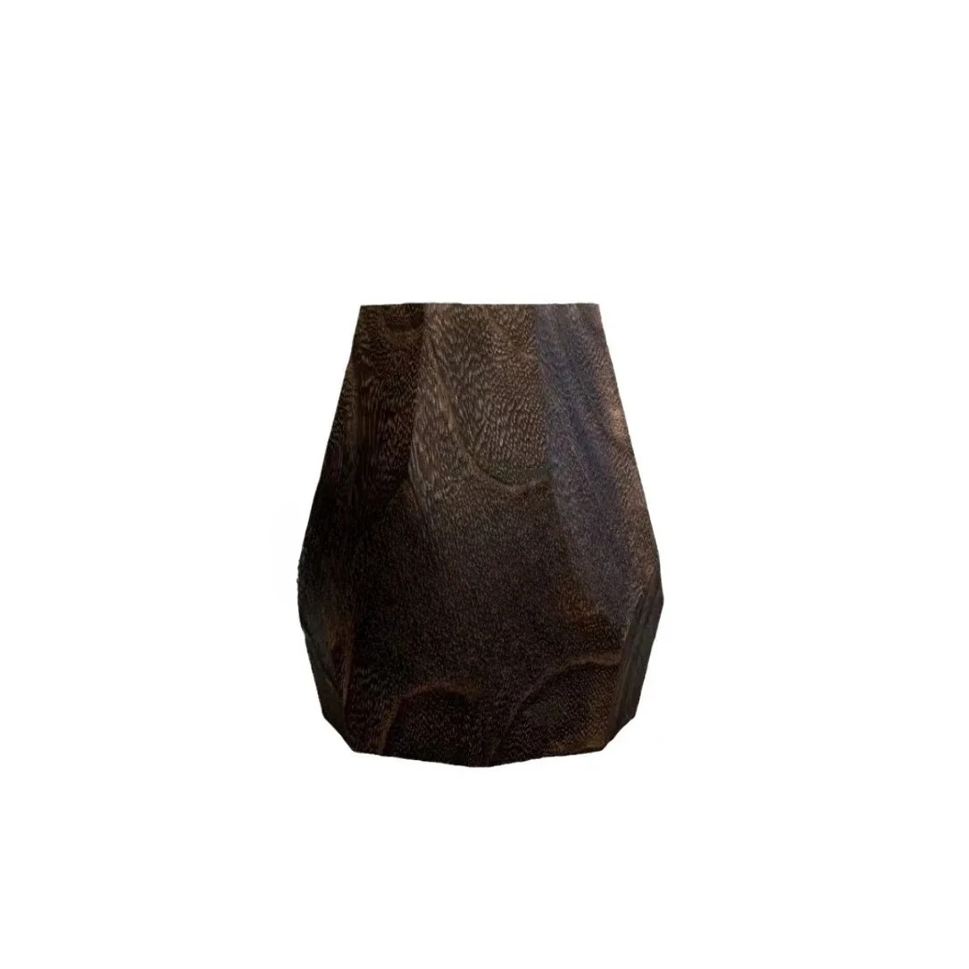 wooden flower utensils modern simple log handicrafts Eight corners retro wooden vase texture flower arrangement