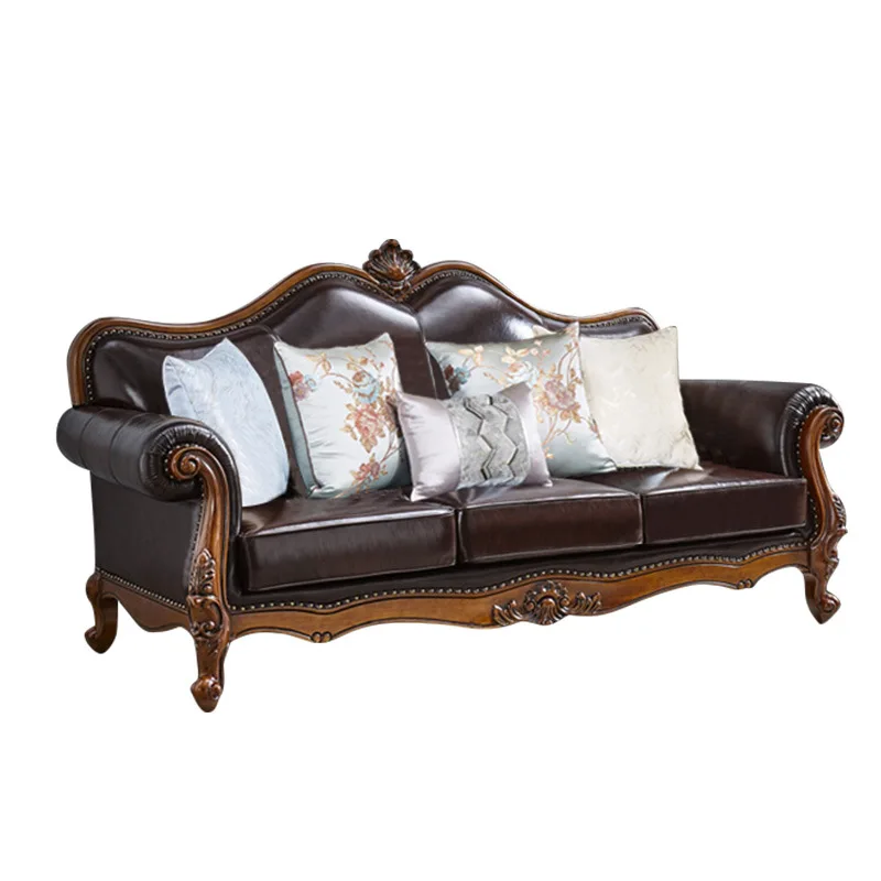 CX household light luxury three-person sofa small apartment European solid wood sofa
