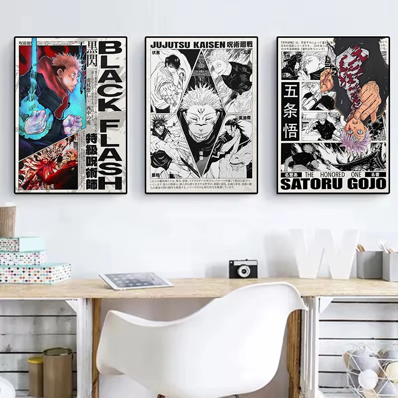 Classic Japanese Anime Jujutsu-Kaisen Manga Characters Itadori Poster Prints Canvas Painting Wall Art Pictures Home Decor Gift