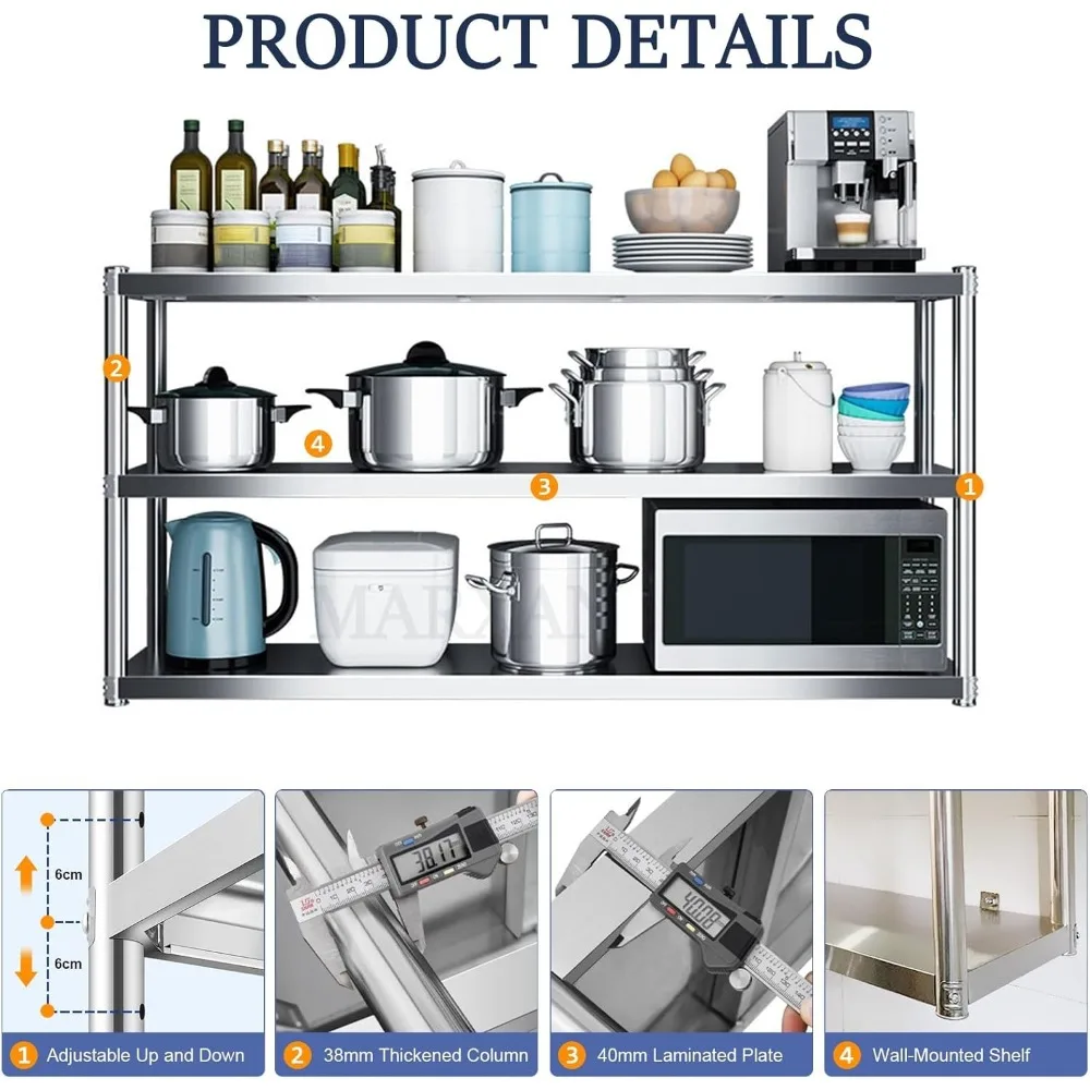 Estantes de pared de metal resistentes para almacenamiento en garaje, estante organizador minimalista para sala de estar y cocina