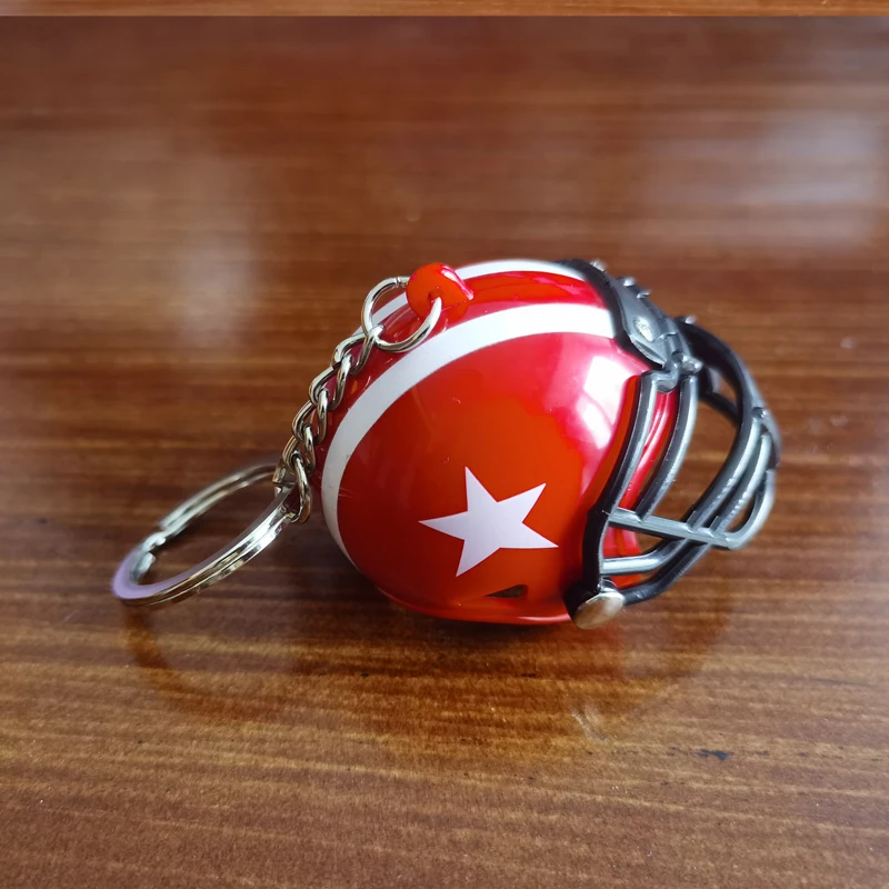 American Football Keychain The Hot Rugby Player Helmet Pendant for Bag Key Chains Fans Gift Keychain Sports Jewelry