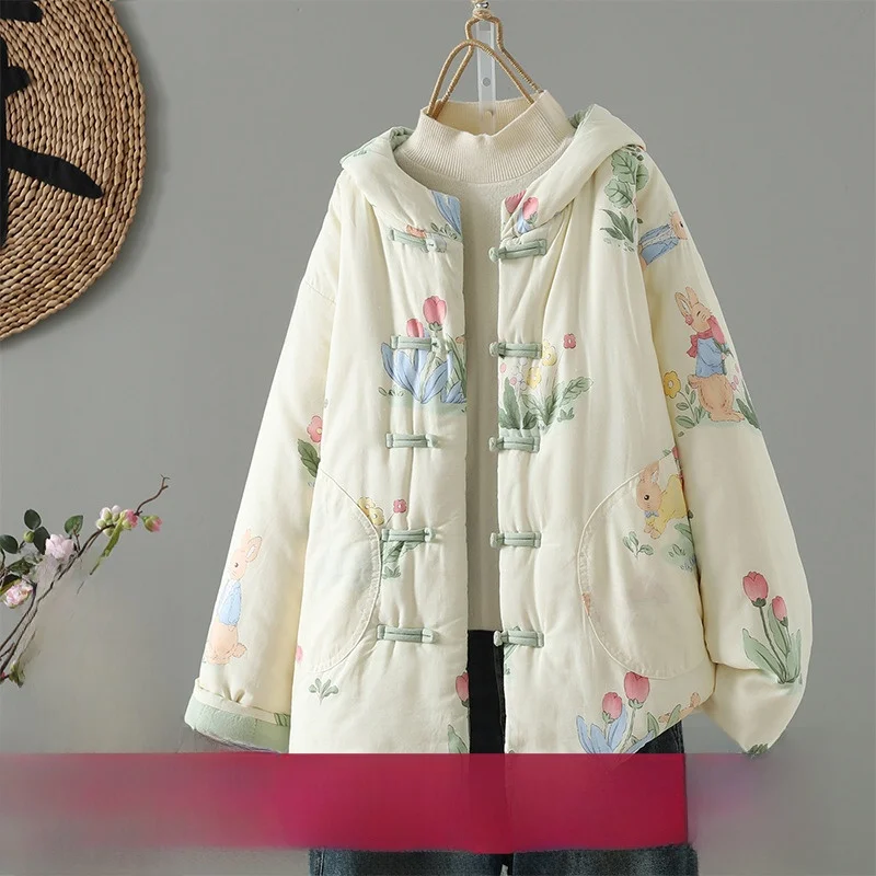 

Свободный крой из хлопка с капюшоном и пуговицами. Традиционный китайский с внутренней частью из хлопка. Теплая этническая кроватка для маленькой кроватки.