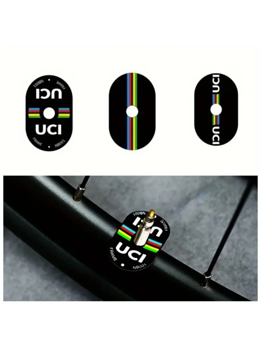 AliExpress NONE Dancehall Wheel Valve Decor Stickers, UCI Cycling Rally Personalized Decals, Bicycle Rim Styling Accessories