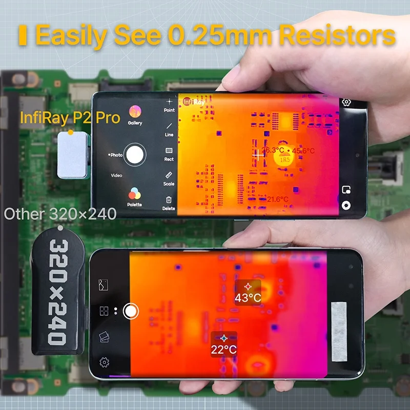 P2 Pro PCB Level Precision Camera Infrared Thermal PDC Short Circuit Detection Xinfrared