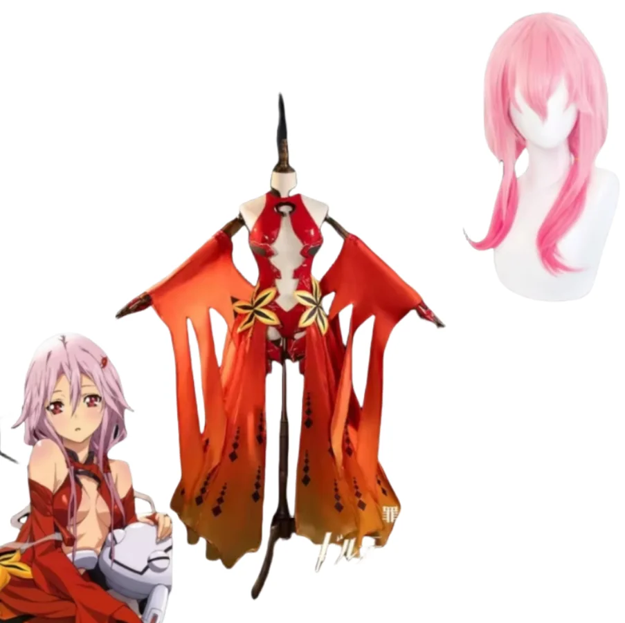 Yuzuriha Inori Cosplay Costume Guilty Crown Egoist Goldfish Red Sexy Jumpsuits Fighting Uniform Halloween For Sui