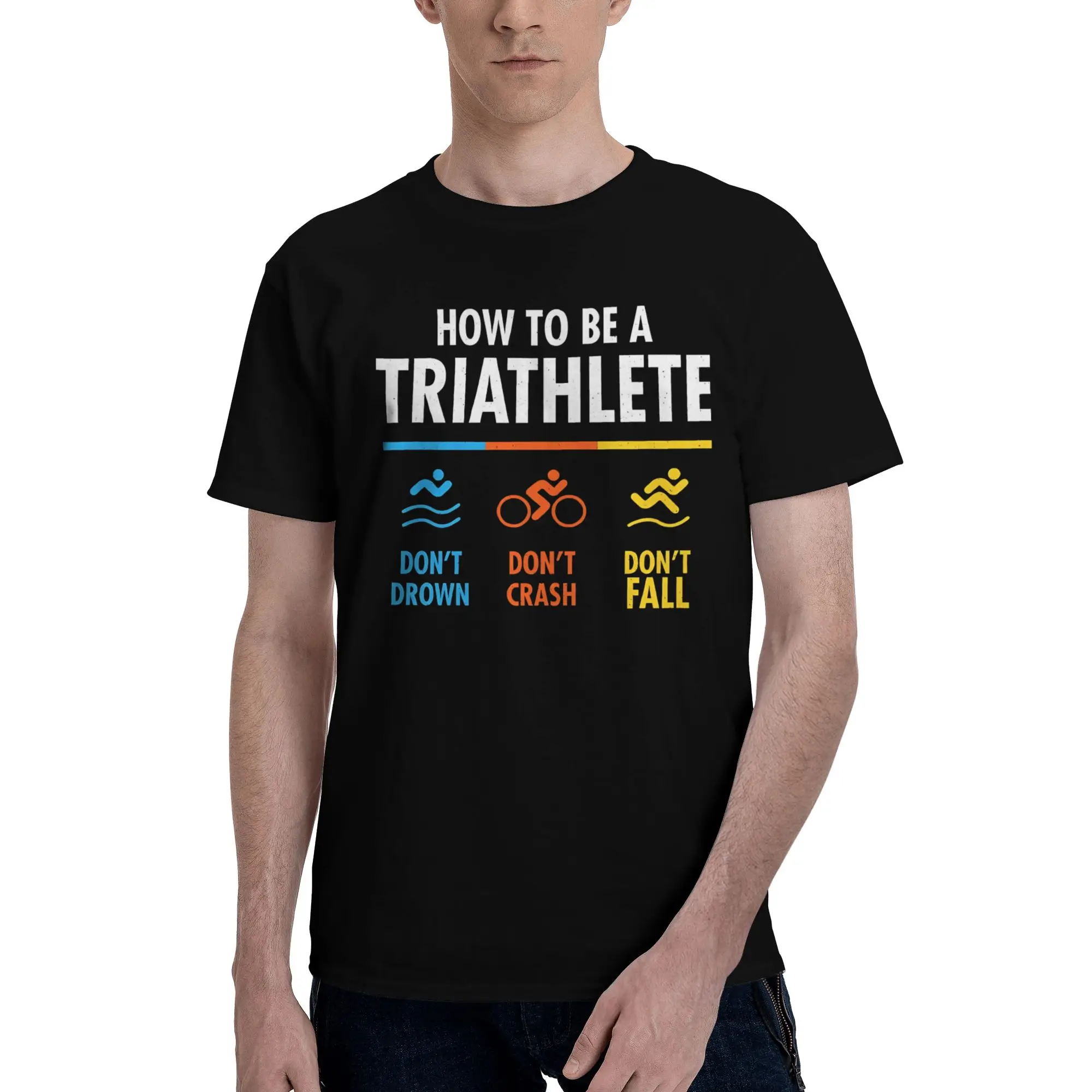 Men Women How to Triathlete Triathlon Shirt Pure Cotton Graphic Printed T-Shirt Running Swimming Bicycling Clothing Outfits