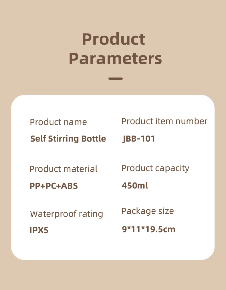 15.84 fl oz Portable Automatic Mixing Cup with USB Charging, Shaker Bottle with Scale, Easy to Clean, PC Material for Coffee, Mi