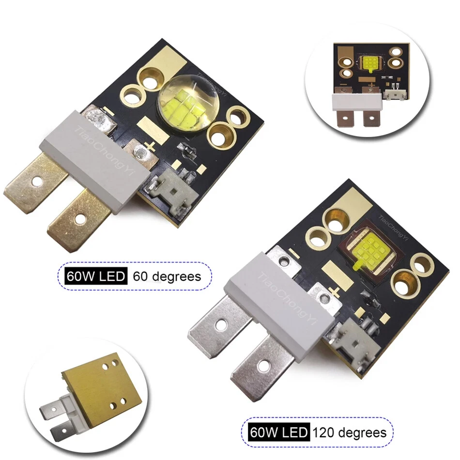 High Power LED Stage Light Chip 60W 12A 3.2-36V 7000k Cold White High Luminous For Moving Head Lamp Projector