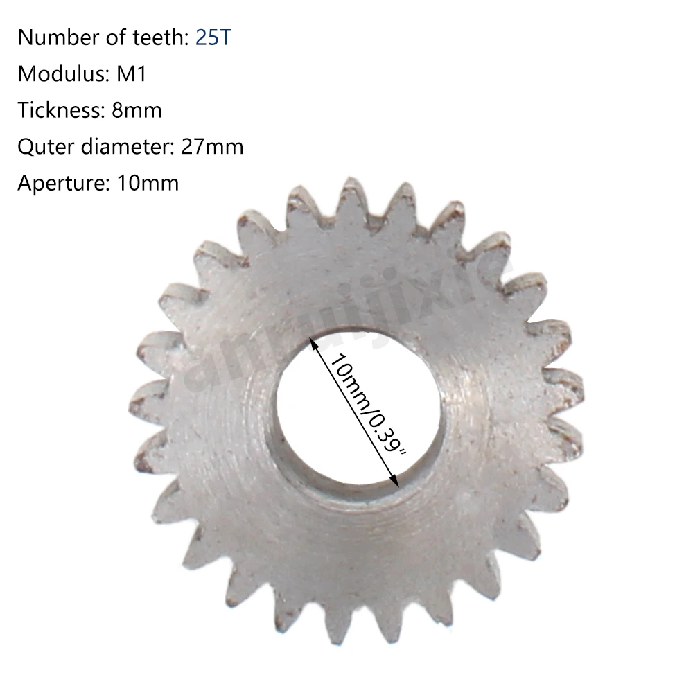 Pinion 25T Steel Gear for SIEG C2-039&C3&SC2&JET BD-6&&JET BD-7&&JET BD-X7 Lathe Spares