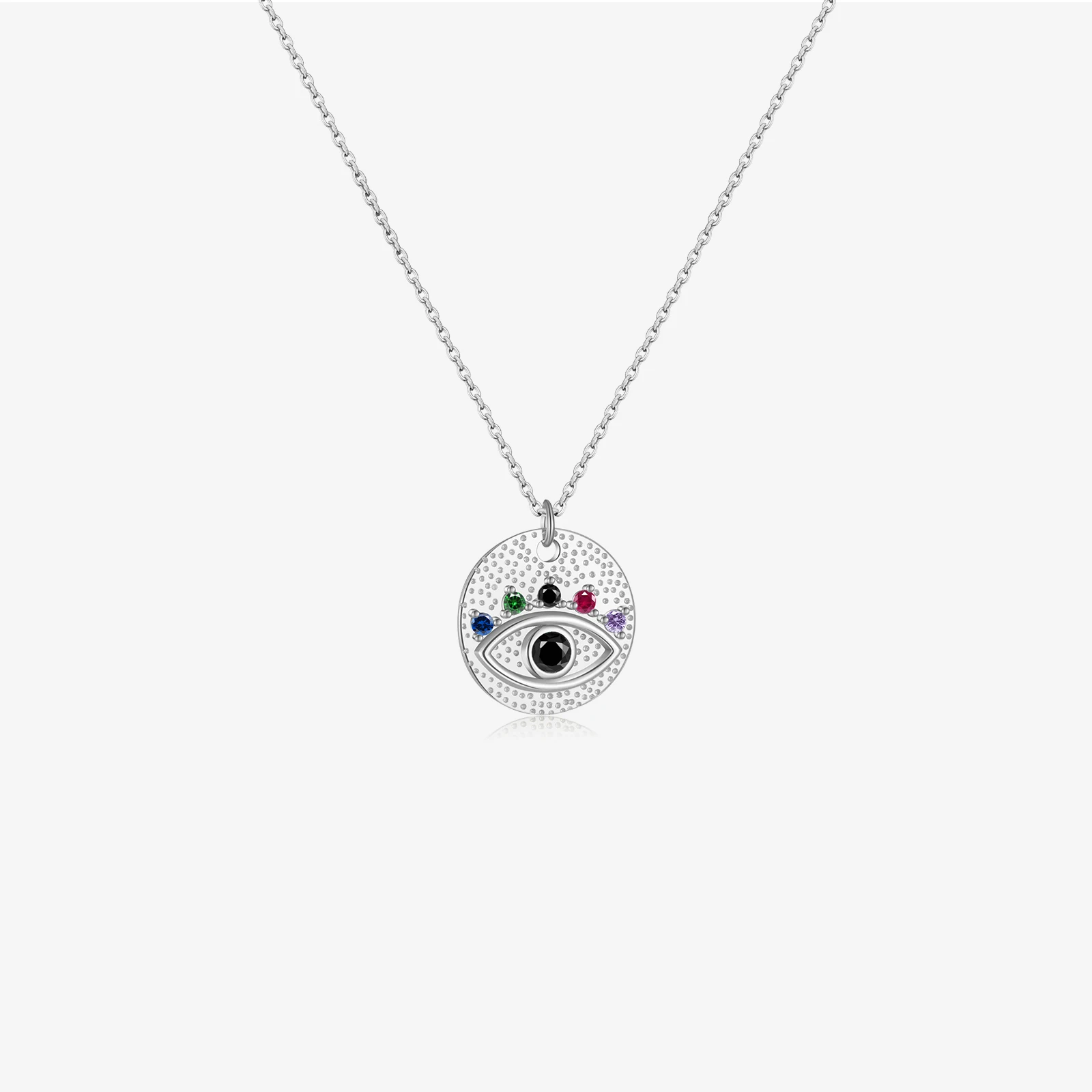 VEWANT New 925 Sterling Silver Color Eyes Zircon Pendant Long Necklace 2024 Classic Fine Fashion Birthday Gift Party Jewelry