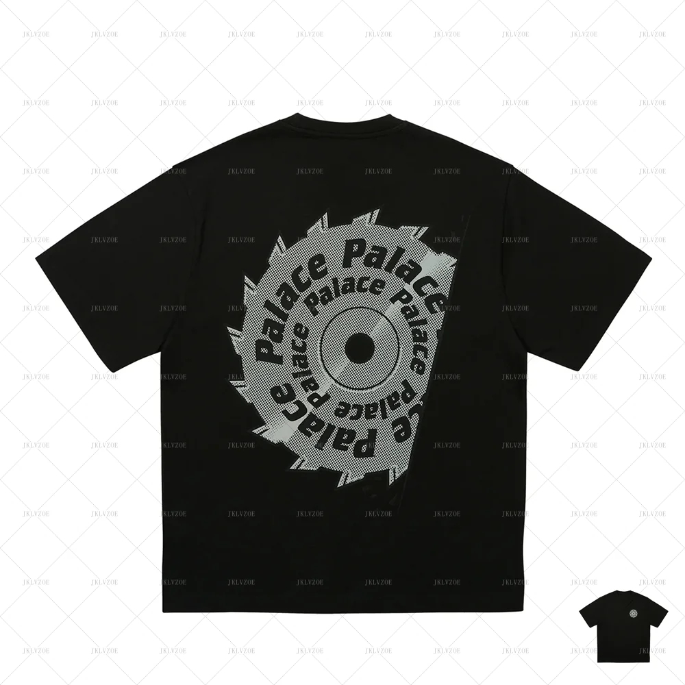 Camiseta informal deportiva de marca de monopatín para hombre Palace 2025, camiseta de manga corta con estampado de motosierra estilo callejero Hip Hop Tendeciest