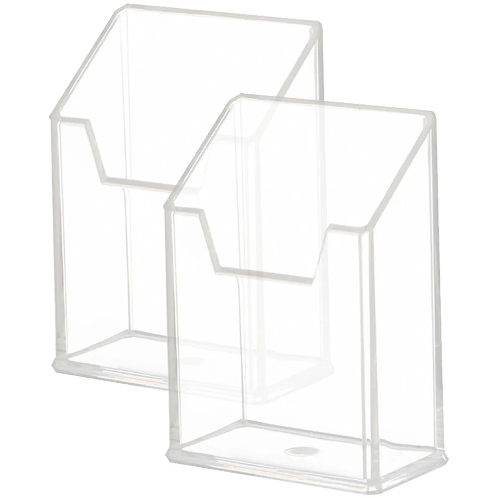 

2Pcs Transparent Acrylic Pen Holders Desktop Storage Containers Makeup Brush Holders Office Stationery Organizer Large Capacity